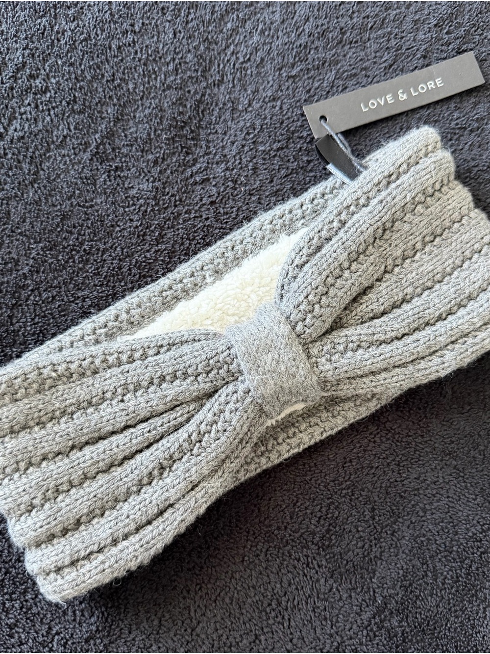 New Winter Ribbed Headband/Ear Warmer Gray
